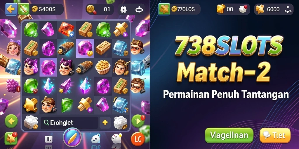 Tampilan gameplay seru dalam 738SLOTS dengan kombinasi warna-warna cerah.