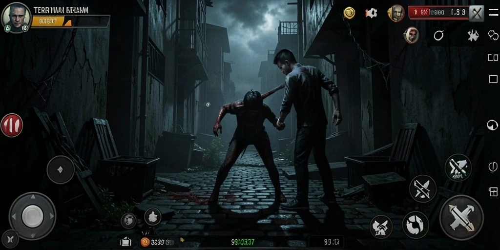 Screenshot utama 93337 menampilkan pemandangan gelap dan mencekam.