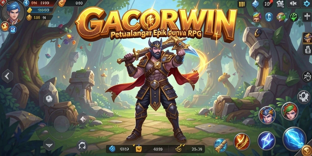 Screenshot gameplay GACORWIN menampilkan pertarungan seru dalam dunia RPG.