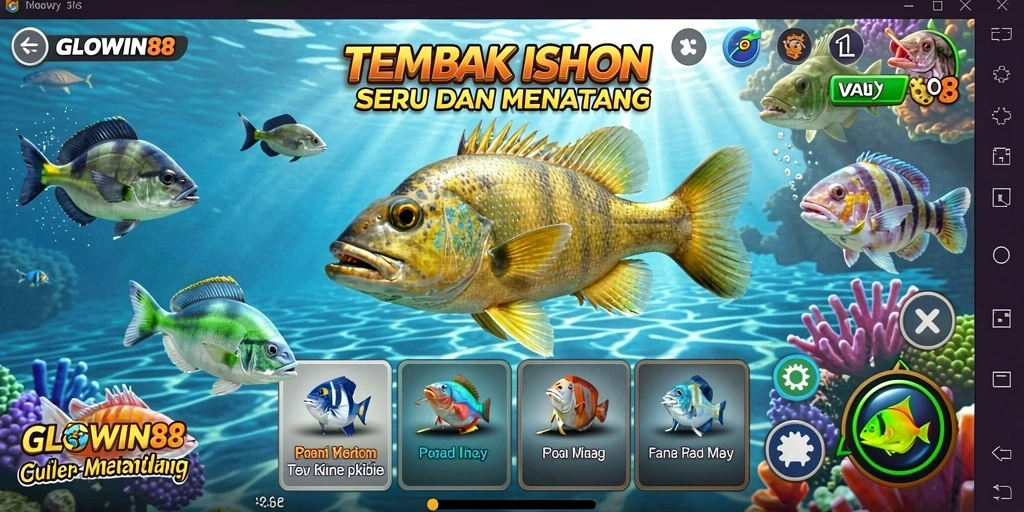 Screenshot GLOWIN88 menampilkan gameplay Tembak Ikan yang mengasyikkan.