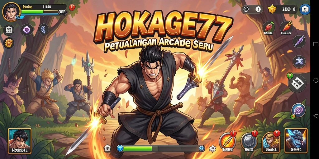 Tangkapan layar menampilkan aksi seru HOKAGE77 dalam gameplay Arcade.