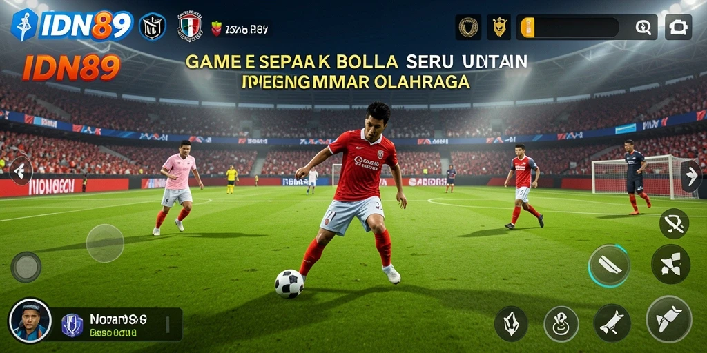 Tampilan gameplay yang seru dalam IDN89 menunjukkan aksi sepak bola yang menegangkan.