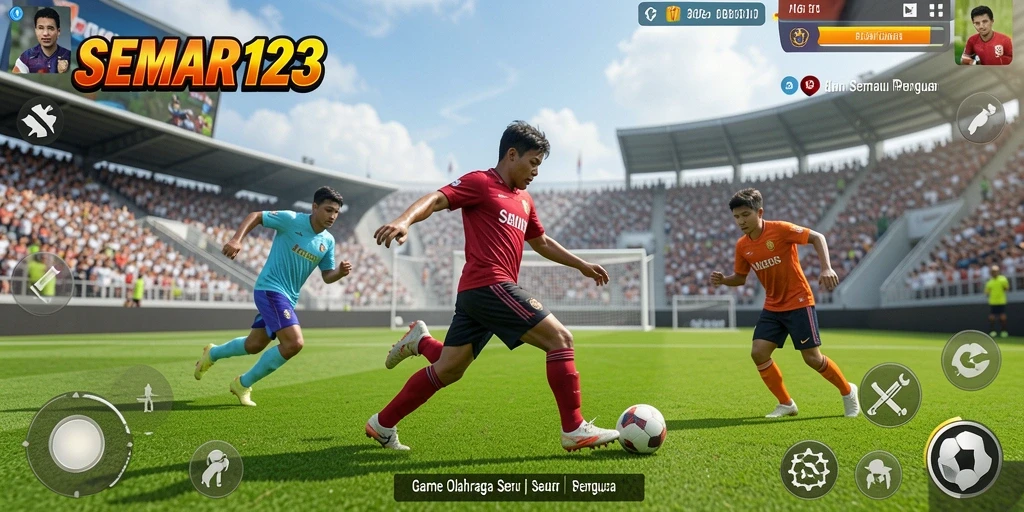 Tampilan gameplay kompetisi olahraga yang seru di SEMAR123.