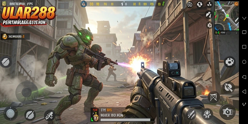 Screenshot gameplay ULAR288 yang menunjukkan aksi tembak-menembak mendebarkan.