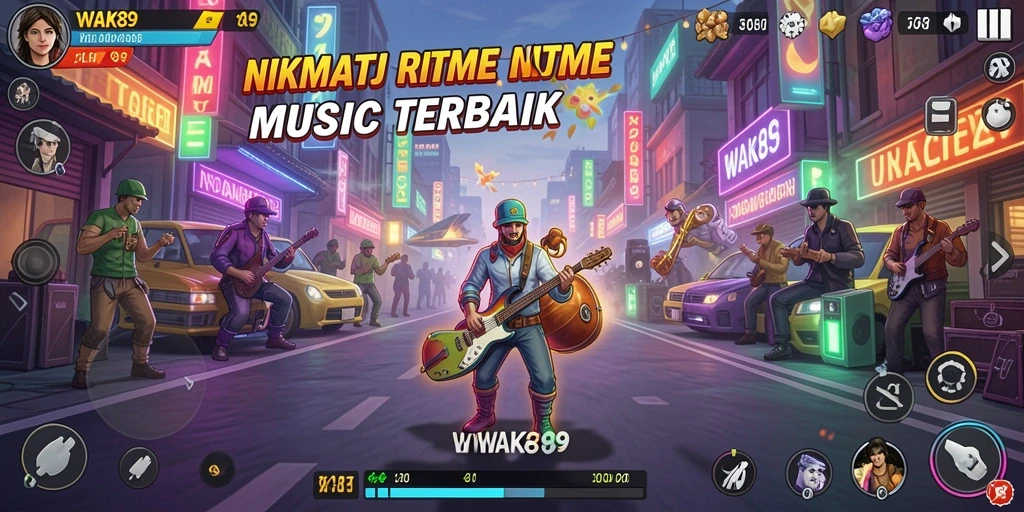 Tampilan gameplay WAK89 dengan berbagai aspek musik yang menarik.