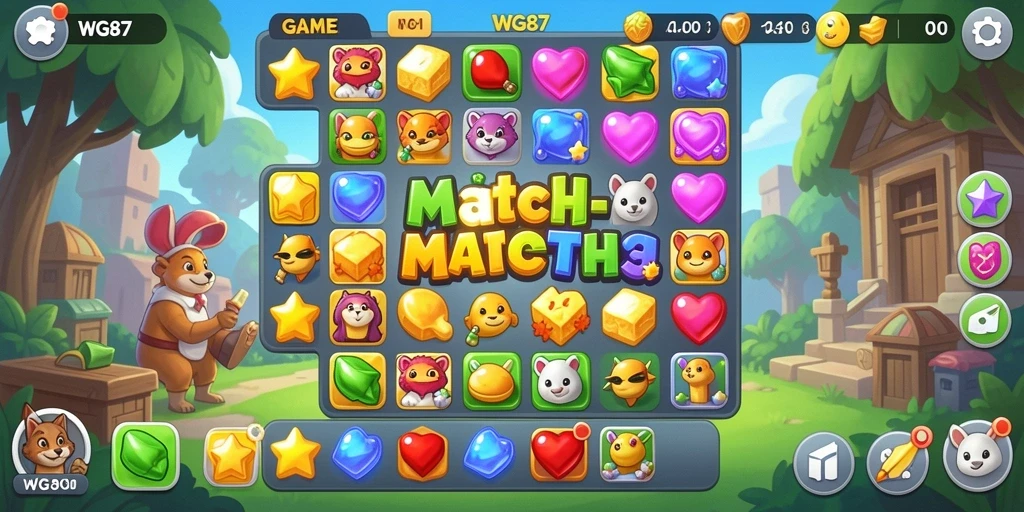 Tampilan gameplay seru dari WG87 yang penuh warna.